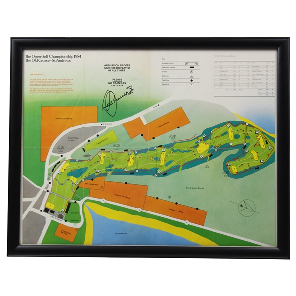 Seve Ballesteros Signed 1984 The OPEN at Old Course St. Andrews Foldout - Framed JSA ALOA