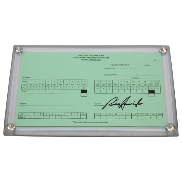 Winner Padraig Harrington Signed 2008 Open at Royal Birkdale Official Scorecard JSA ALOA