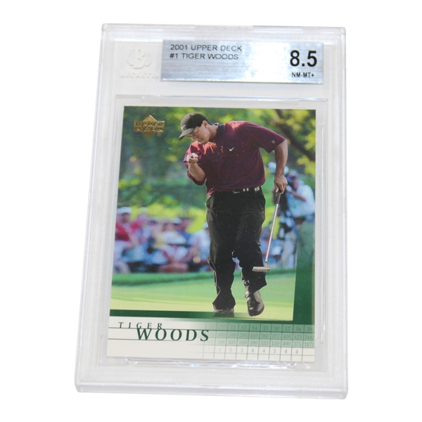 2001 Tiger Woods Upper Deck Rookie Card BGS #0001437278 NM-MT+ 8.5