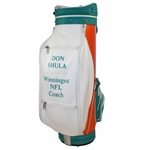 Don Shula Winningest NFL Coach Commemorative Full Size Dolphins Colors Golf Bag JSA ALOA