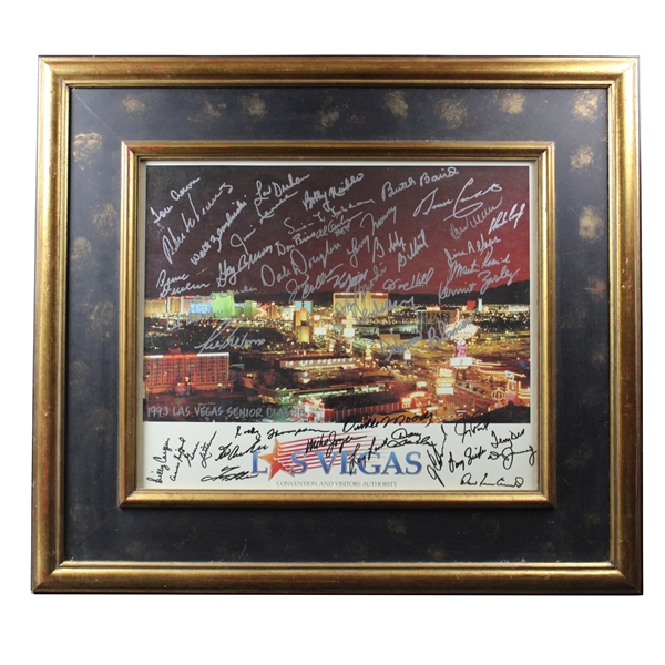 Multi-Signed 1993 Las Vegas Senior Classic Poster - Framed JSA ALOA