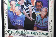 Multi-Signed 1993 Doug Sanders Celebrity Classic Poster - Framed JSA ALOA