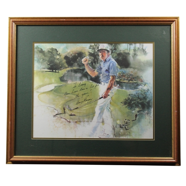 Gary Player Signed Mary Kenyon Framed Print - Personalized to Doug Sanders JSA ALOA
