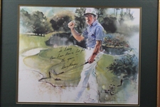 Gary Player Signed Mary Kenyon Framed Print - Personalized to Doug Sanders JSA ALOA