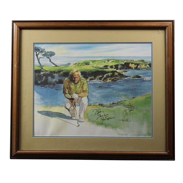 Jack Nicklaus Signed Mary Kenyon Framed Print - Personalized to Doug Sanders JSA ALOA