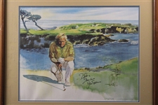 Jack Nicklaus Signed Mary Kenyon Framed Print - Personalized to Doug Sanders JSA ALOA