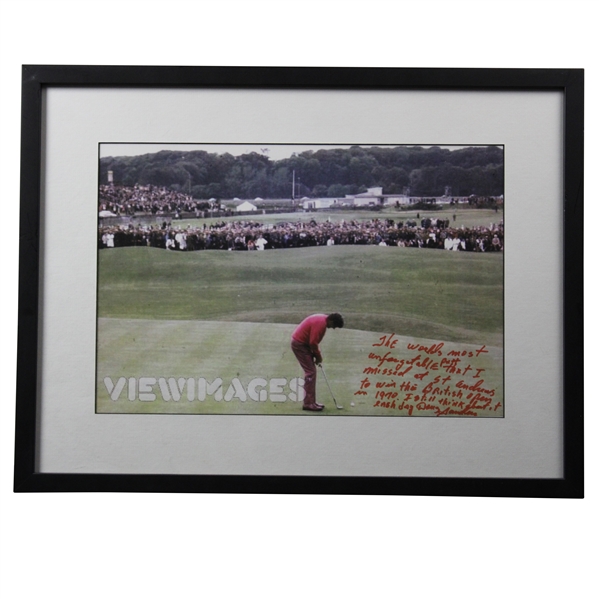 Doug Sanders Signed & Inscribed w/Missed Putt at Open Content - Replica Photo - Framed JSA ALOA