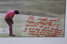 Doug Sanders Signed & Inscribed w/Missed Putt at Open Content - Replica Photo - Framed JSA ALOA