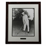 Ben Hogan Lines Up with Driver B&W Photo Display - Framed