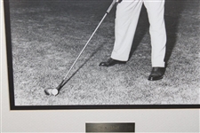 Ben Hogan Lines Up with Driver B&W Photo Display - Framed