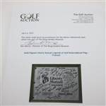 Multi-Signed Liberty Mutual Legends of Golf Embroidered Flag - Framed JSA ALOA