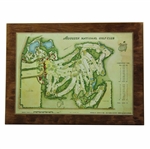 1968 Augusta National Golf Club Masters Player Gift - Aeiral Map Laminated on Wood