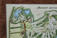 1968 Augusta National Golf Club Masters Player Gift - Aeiral Map Laminated on Wood