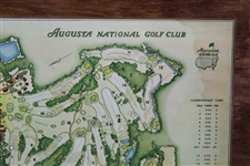 1968 Augusta National Golf Club Masters Player Gift - Aeiral Map Laminated on Wood