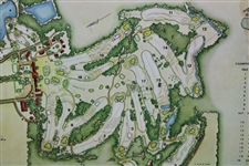 1968 Augusta National Golf Club Masters Player Gift - Aeiral Map Laminated on Wood