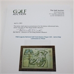 1968 Augusta National Golf Club Masters Player Gift - Aeiral Map Laminated on Wood