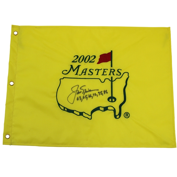 Jack Nicklaus Signed 2002 Masters Embroidered Flag with Years Won JSA ALOA