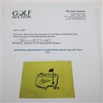 Jack Nicklaus Signed 2002 Masters Embroidered Flag with Years Won JSA ALOA