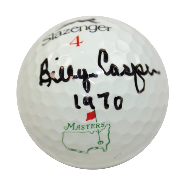 Billy Casper Signed Slazenger Masters Logo Golf Ball with 1970 JSA ALOA