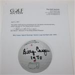 Billy Casper Signed Slazenger Masters Logo Golf Ball with '1970' JSA ALOA
