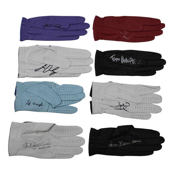 Thomson, Nagle, Hamilton & Five (5) other The Open Winners Signed Gloves JSA ALOA