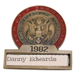 1982 US Open at Pebble Beach Contestant Badge - Danny Edwards