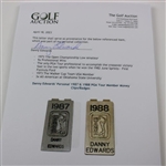 Danny Edwards' Personal 1987 & 1988 PGA Tour Member Money Clips/Badges