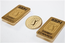 Danny Edwards' Personal 1994 PGA Tour Member Money Clips/Badges with Pin