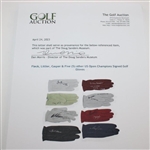 Fleck, Littler, Casper & Five (5) other US Open Champions Signed Golf Gloves JSA ALOA