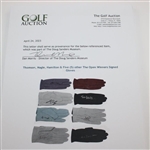 Thomson, Nagle, Hamilton & Five (5) other The Open Winners Signed Gloves JSA ALOA