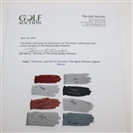 Nagle, Thomson, Lyle & Five (5) other The Open Winners Signed Gloves JSA ALOA