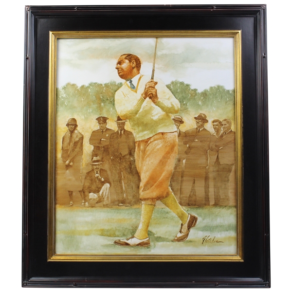 Original Oil on Linen Walter Hagen The Haig Painting by Artist Robert Fletcher - Framed