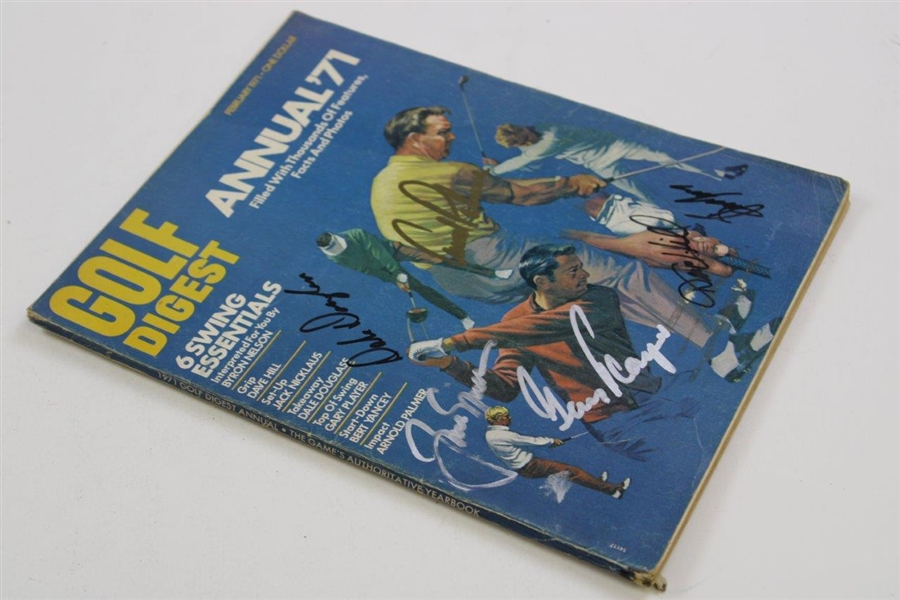 Jack Nicklaus, Arnold Palmer, Gary Player & 3 Others Signed 1971 Golf Digest Magazine JSA ALOA