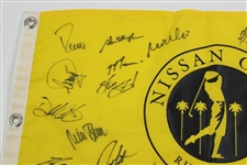 Tiger Woods and 26 Others Signed Nissan Open Flag JSA ALOA