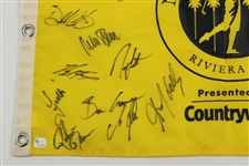 Tiger Woods and 26 Others Signed Nissan Open Flag JSA ALOA