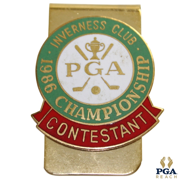 1986 PGA Championship at Inverness Club Contestant Badge - Bob Tway Winner