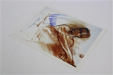 President Donald Trump & LeRoy Neiman Signed Neiman/Trump Drawing PSA #AJ06034