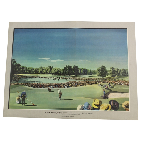 1945 Esquire, Inc. Bobby Jones Putting in 1929 US Open by Fawcett