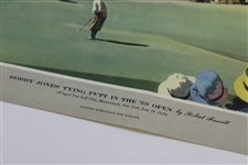 1945 Esquire, Inc. Bobby Jones Putting in 1929 US Open by Fawcett