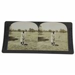 Bobby Jones Addressing the Ball for a Mashie Pitch Keystone Stereoscope Photo