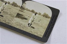 Bobby Jones 'Addressing the Ball for a Mashie Pitch' Keystone Stereoscope Photo