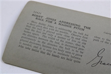 Bobby Jones 'Addressing the Ball for a Mashie Pitch' Keystone Stereoscope Photo