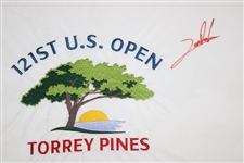 Jon Rahm Signed 2021 US Open At Torrey Pines Embroidered Flag JSA ALOA