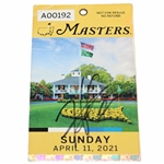 Hideki Matsuyama Signed 2021 Masters Sunday Ticket #A00192 JSA ALOA