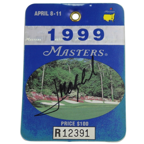 Jose Maria Olazabal Signed 1999 Masters Tournament SERIES Badge #R12391 JSA ALOA
