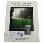 Tiger Woods & Justin Leonard Signed 1994 Western Amateur Program JSA ALOA