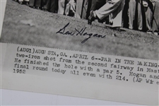 Ben Hogan Signed 1952 Masters Press Photo JSA ALOA