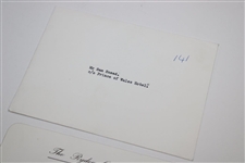 Invitation To Captain Sam Snead For The 1969 Ryder Cup Buffet Supper
