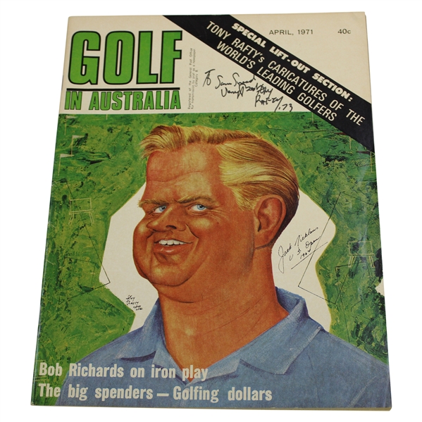 Golf In Australia Magazine Signed By Cover Artist Tony Rafty Addressed to Sam Snead
