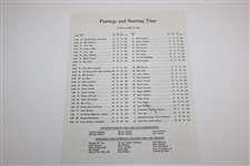 Jack Nicklaus Signed 1986 Masters Pairing Sheet JSA ALOA